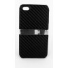 COQUE ARRIERE CARBONE AVEC SUPPORT POUR APPLE IPHONE 4/4S