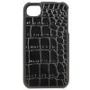 COQUE ARRIÈRE DE PROTECTION CROCO NOIR POUR APPLE POUR IPHONE 4