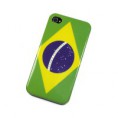 COQUE ARRIÈRE DE PROTECTION DRAPEAU BRESIL POUR APPLE POUR IPHONE 4